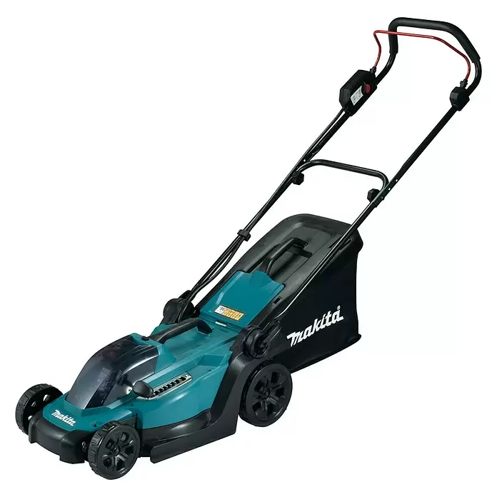 Makita Akku-Rasenmäher DLM330RM - 18 V, 1 Akku, 4 Ah, Schnittbreite: 33 cm - Diagonale Ansicht
