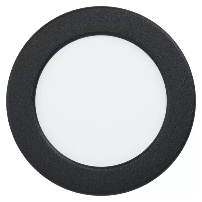 Eglo Fueva 5 Downlight LED empotrable redondo - 5,5 W, Ø x Al: 11,7 x 2,6 cm, Negro, Blanco neutro - Vista frontal