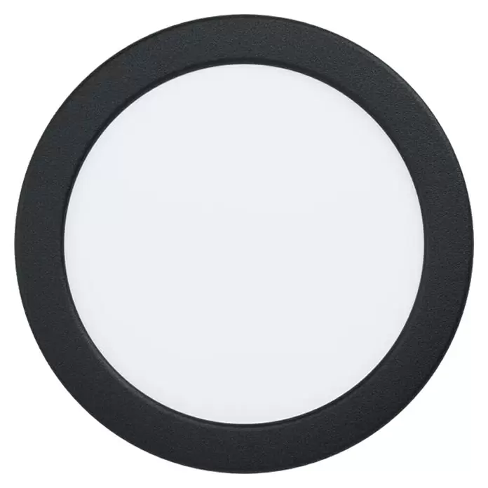 Eglo Fueva 5 Downlight LED empotrable redondo - 11 W, Ø x Al: 16,6 x 2,6 cm, Negro, Blanco neutro - Vista frontal