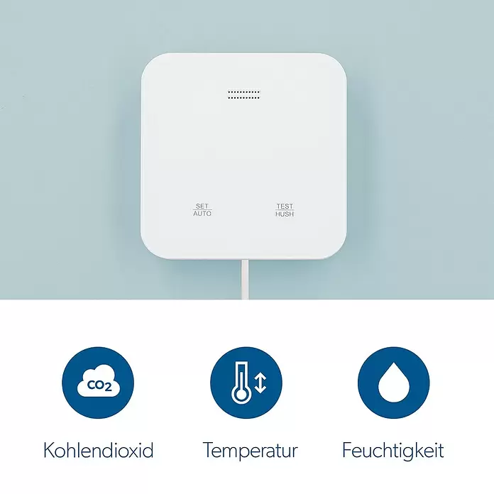 UniTEC Kohlendioxidmelder - Batterielaufzeit: 5 Jahre - Anwendungsbeispiel