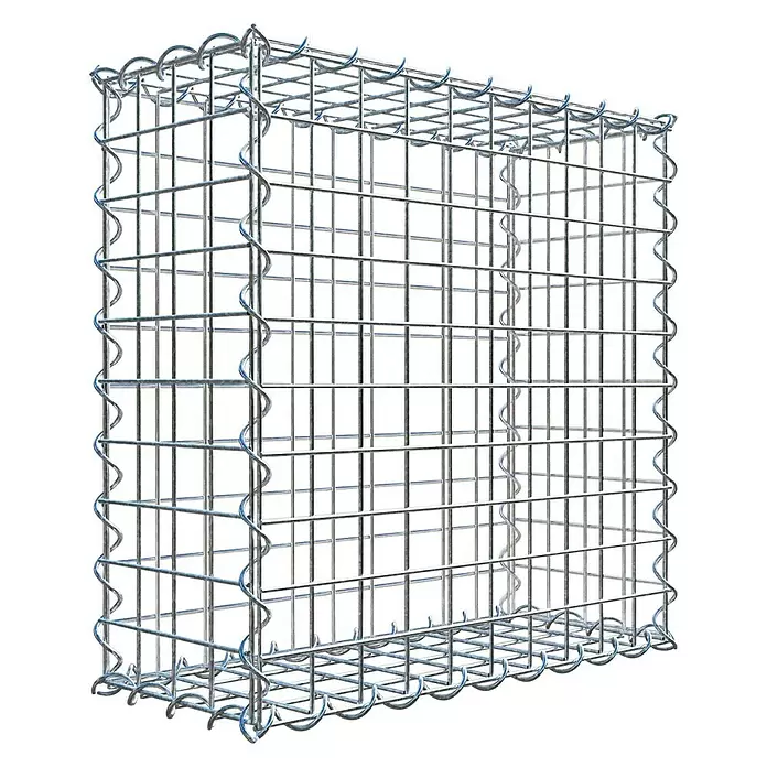 Gabiona Gabione - 50 x 20 x 50 cm, Metall, Maschenbreite: 50 mm, Maschenhöhe: 50 mm - Diagonale Ansicht