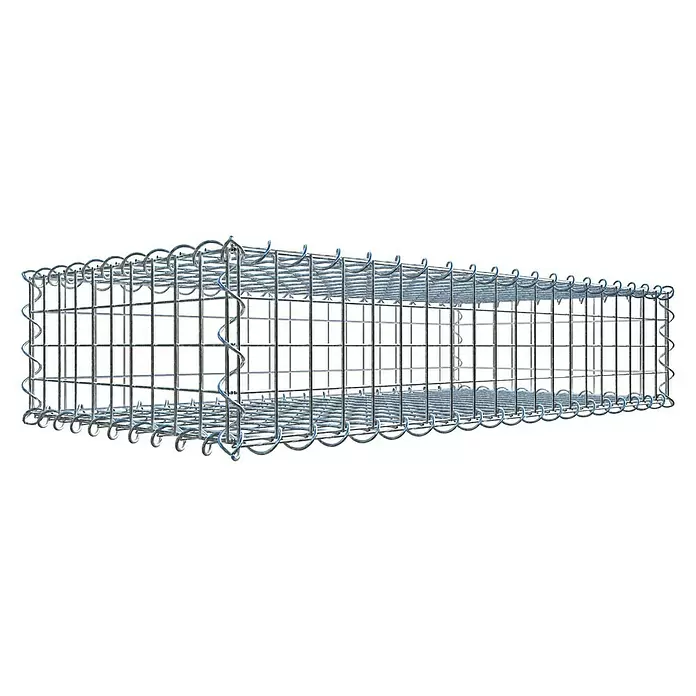 Gabiona Gabione - 100 x 50 x 20 cm, Metall, Maschenbreite: 50 mm, Maschenhöhe: 50 mm - Diagonale Ansicht