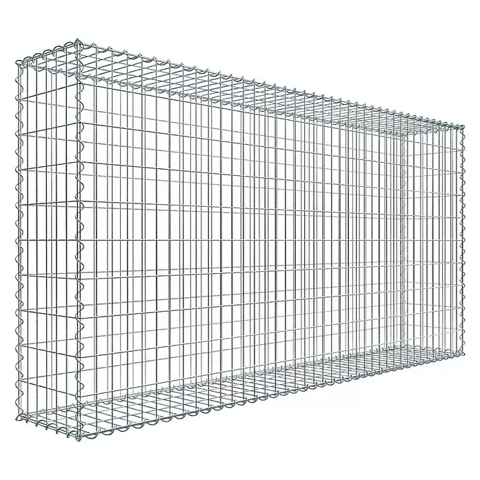 Gabiona Gabione - 200 x 30 x 100 cm, Metall, Maschenbreite: 50 mm, Maschenhöhe: 100 mm - Diagonale Ansicht