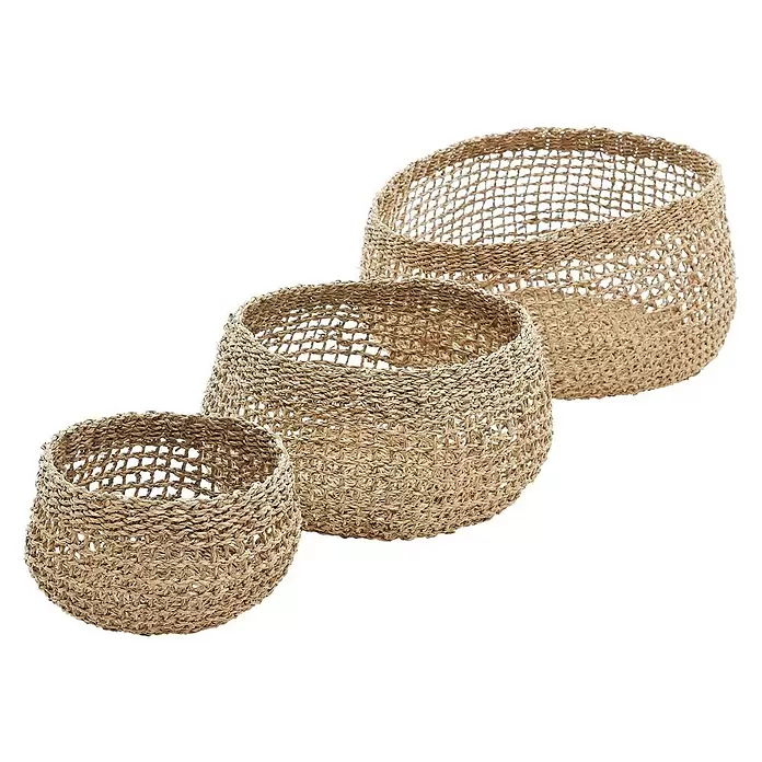 Korb Mombasa - 47 x 32 x 26 cm, Natur - Diagonale Ansicht