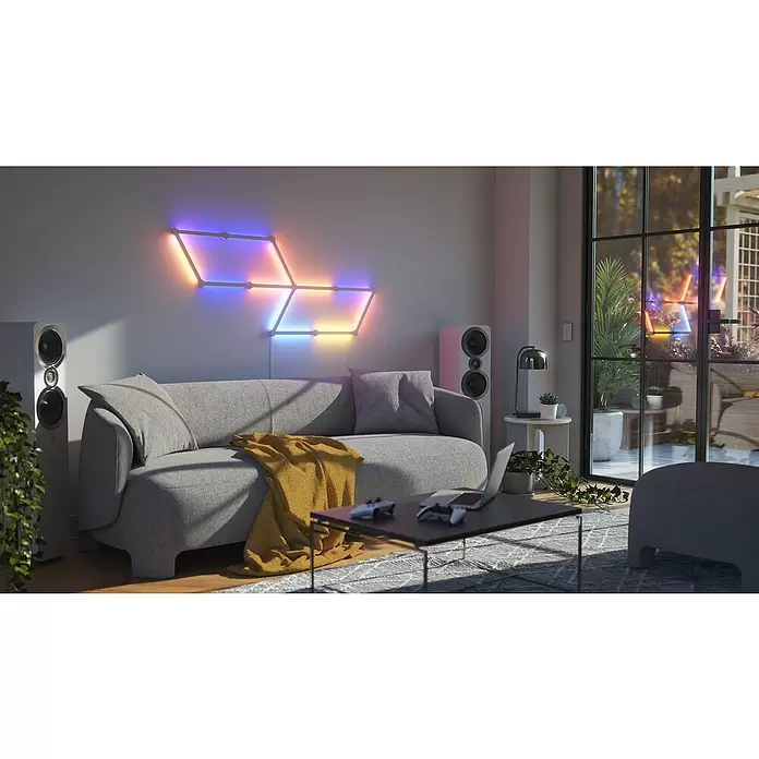 Nanoleaf LED-Lichtleiste Lines Erweiterung 3er - 2 W, Weiß, Länge: 27,85 cm, RGBW - Stimmungsaufnahme