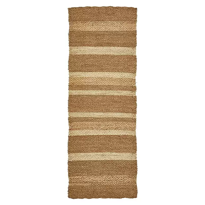 Teppich Ferlo - Natur, 200 x 70 cm, 100 % Wasserhyazinthe - Vorderansicht