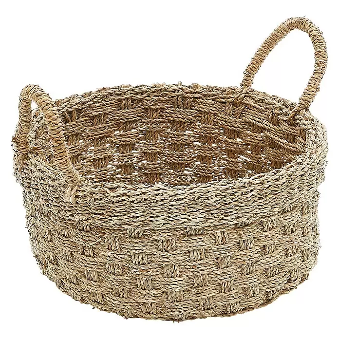 Korb Lagos - Ø x H: 38 x 20 cm, Natur - Diagonale Ansicht