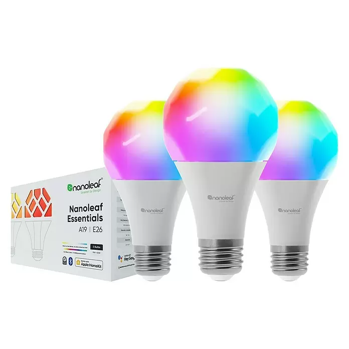 Nanoleaf Smart-LED Leuchtmittel Essentials - E27, 9 W, 806 lm, RGBW, 3 Stk. - Vorderansicht