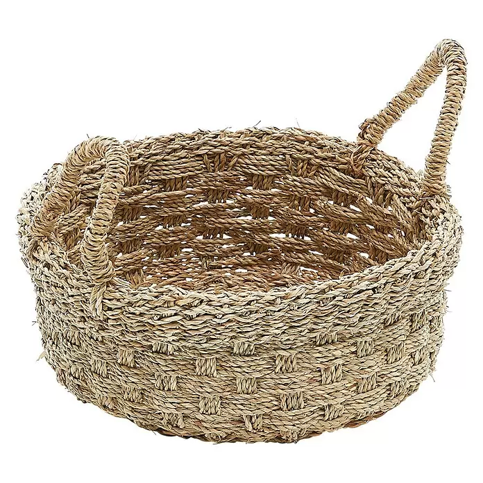 Korb Lagos - Ø x H: 32 x 17 cm, Natur - Diagonale Ansicht