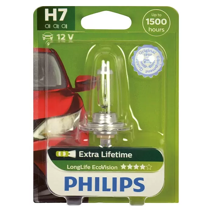 Philips Halogeenkoplamp H7 EcoVision - 1 st., 55 W - Vooraanzicht