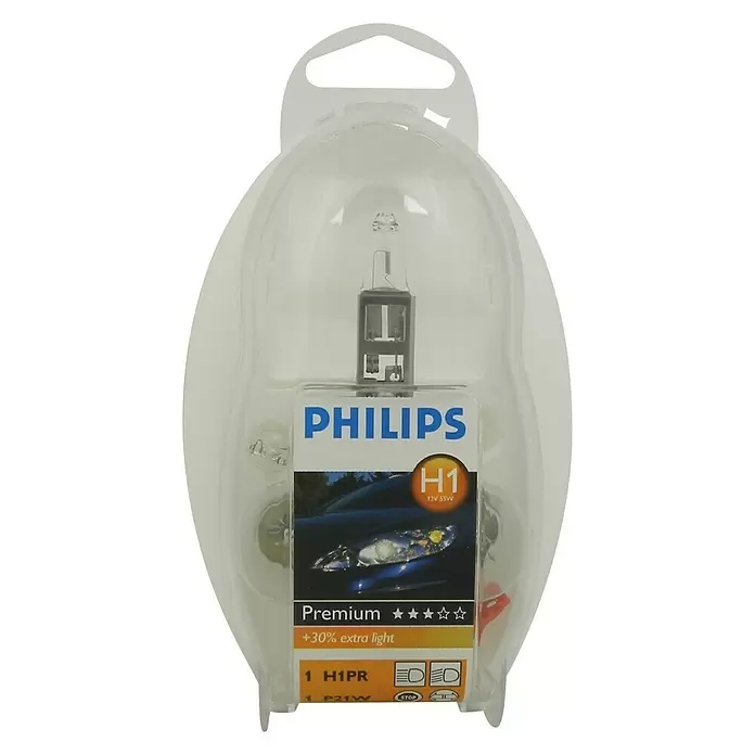 Philips Reservelampenset 55472EKKM H1 - 6 -delig - Vooraanzicht