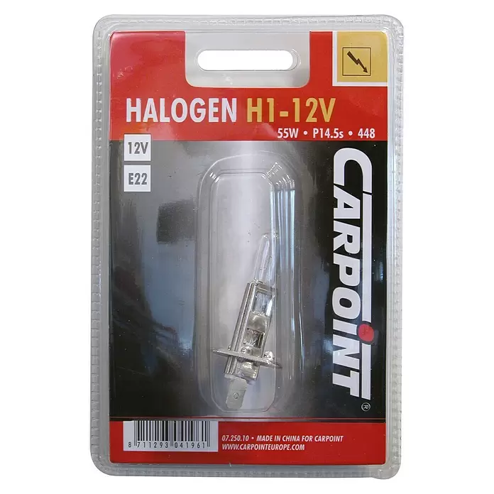 Carpoint Halogeenlamp Auto H1 - 55 W - Vooraanzicht