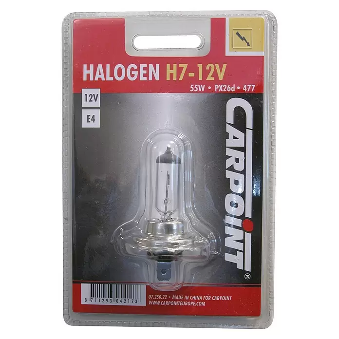 Carpoint Halogeenlamp Auto H7 - 55 W - Vooraanzicht