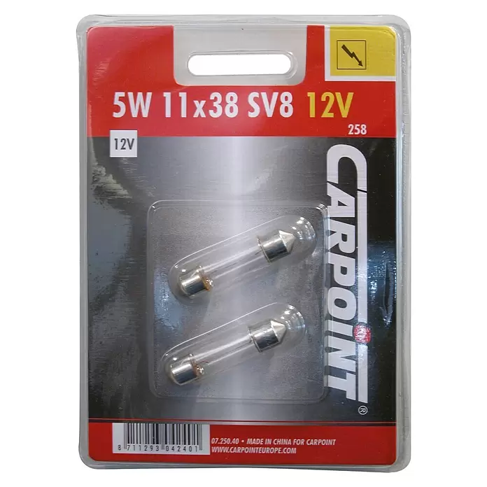 Carpoint Reservelampje Auto C5W - 2 st., 5 W - Vooraanzicht