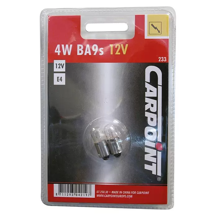 Carpoint Reservelampje Auto T4W - 4 W, 2 st. - Vooraanzicht
