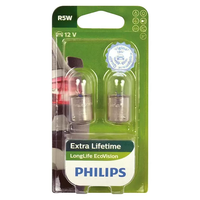 Philips Halogeenlamp Signaalverlichting EcoVision R5W - 2 st., 5 W - Vooraanzicht