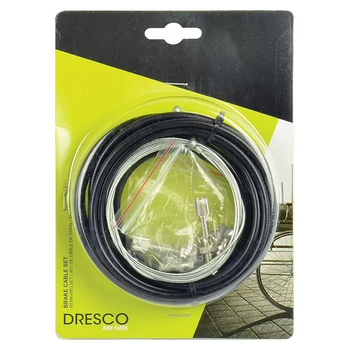 Dresco Remkabelset voor en achter - 4 stk., Geschikt voor: Voor-/achterwielen - Vooraanzicht