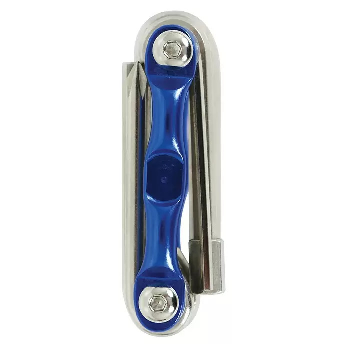 Dresco Multitool fietsgereedschap - 11 -delig, Blauw/Zilver - Vooraanzicht