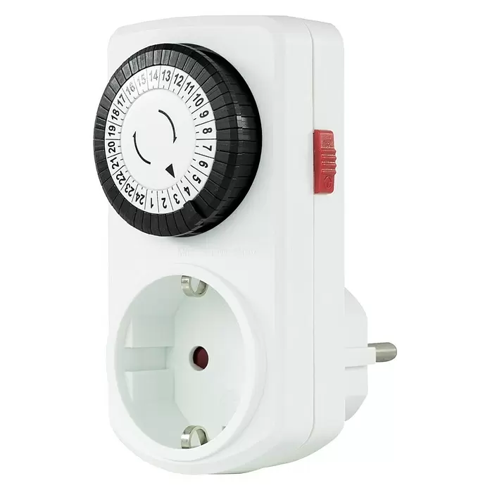 REV Temporizador de día - Blanco, Mecánico, 3.680 W - Vista angular