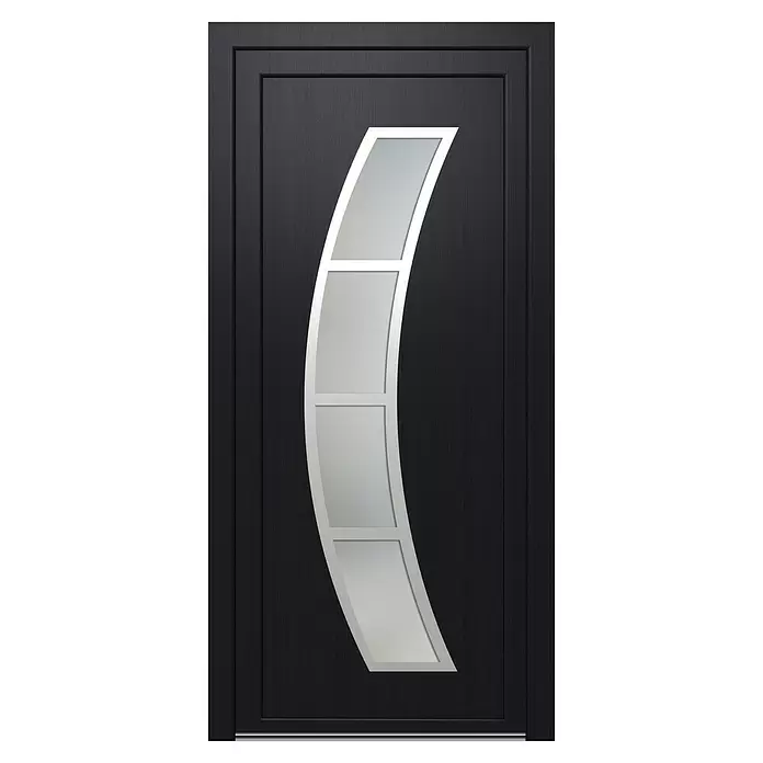 PVC ulazna vrata KF740 Dubrovnik - DIN graničnik: Desno, D x Š x V: 70 x 1.100 x 2.100 mm, Antracit - Pogled sprijeda