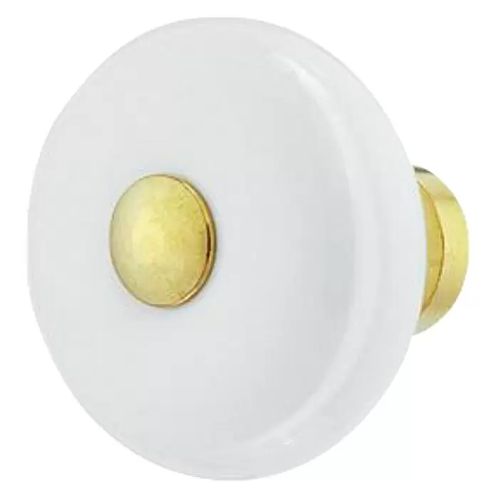 Häfele Pomo para muebles Blanco/Latón - Ø x Al: 25 x 22 mm, Otros - Vista angular