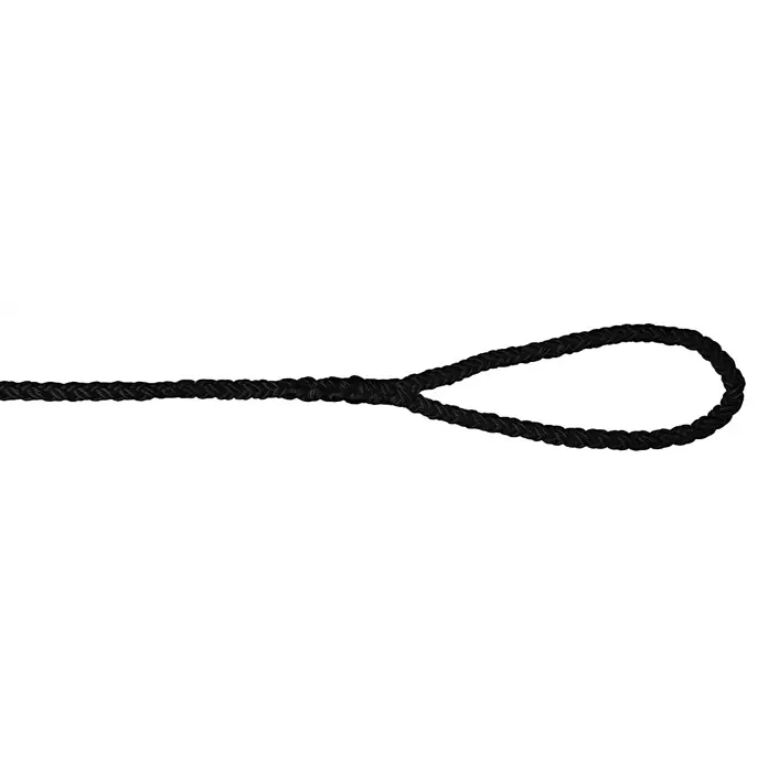 Leine 8-Plait mit Auge - Nylon, Länge: 10 m, Durchmesser: 16 mm, Schwarz - Detailaufnahme