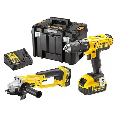 Dewalt  Set taladro atornillador percutor de batería + amoladora DCK2015M2T