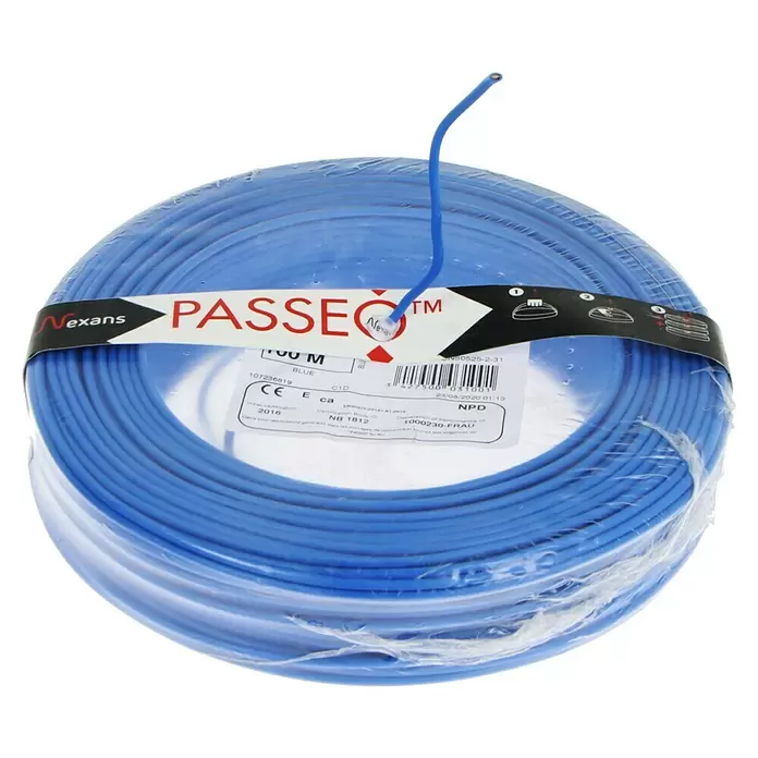 Nexans Installatiedraad VOB/VD - Lengte: 100 m, Blauw, 2,5 mm² - Diagonaal zicht
