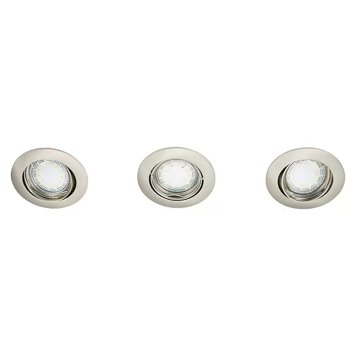 Prolight Led-inbouwspot - Diameter: 9 cm, Nikkel - Vooraanzicht