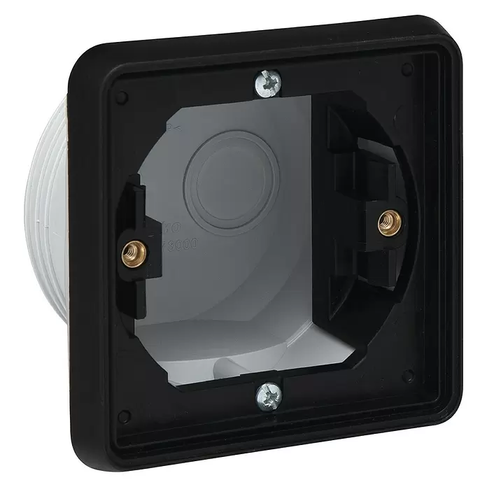 Niko Inbouwdoos Hydro - Zwart, IP55 - Diagonaal zicht