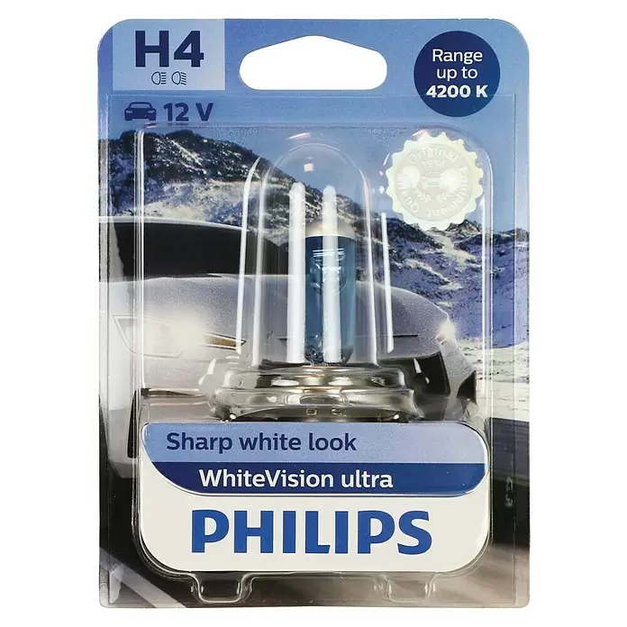 Philips Halogeenkoplamp 12342WVUB1 WhiteVision ultra H4 - 1 st., 60/55 W - Vooraanzicht