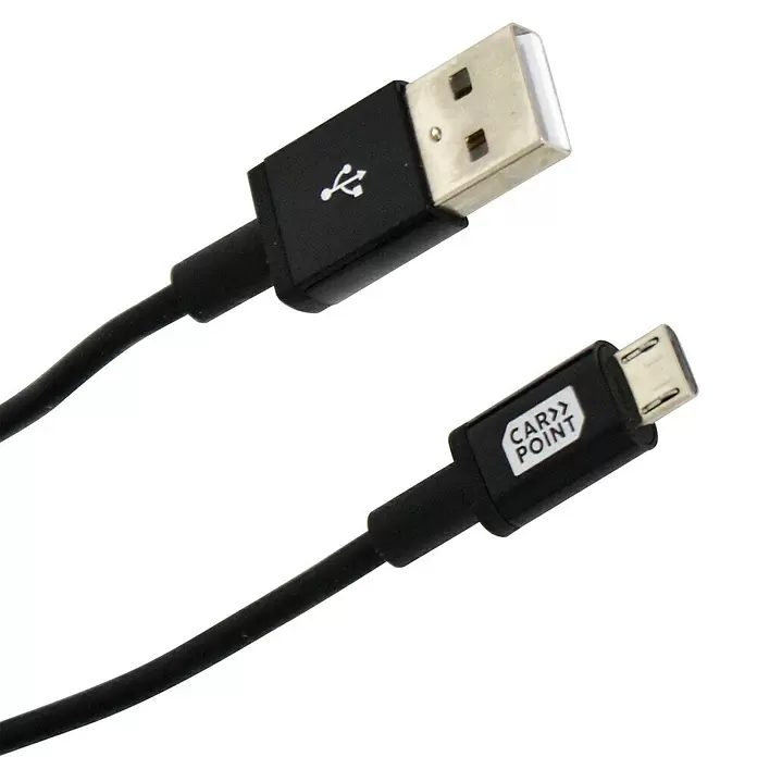 Carpoint USB-autolader kabel >Micro USB - Universeel, Zwart, 100 cm - Close-up