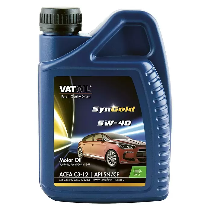 Vatoil Motorolie voor benzine-/dieselmotoren SynGold 5W-40 - 1 l - Vooraanzicht