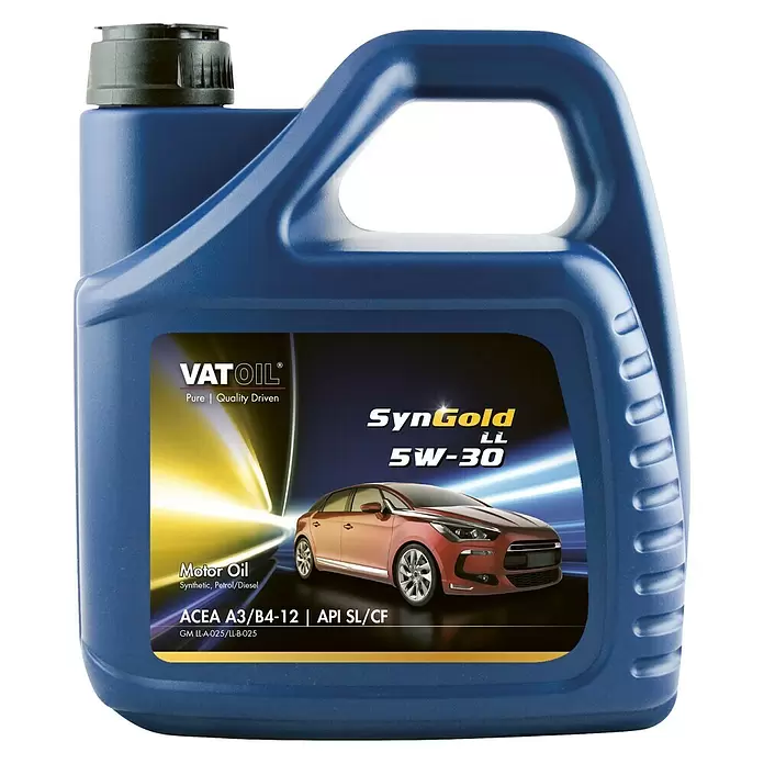Vatoil Motorolie voor benzine-/dieselmotoren SynGold LL 5W-30 - 4 l - Vooraanzicht