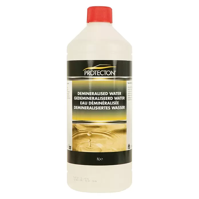 Protecton Gedemineraliseerd water - 1 l, Werkplaats, Kunststoffles - Vooraanzicht