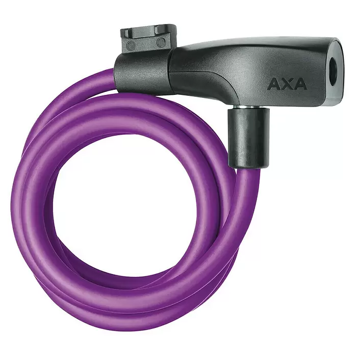 Axa Kabelslot Resolute 8-120 - Paars, Lengte: 120 cm, Diameter: 8 mm - Vooraanzicht
