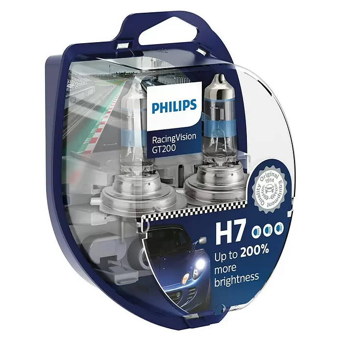 Philips Halogeenkoplamp H7 RacingVision GT200 - 2 st., 55 W - Diagonaal zicht