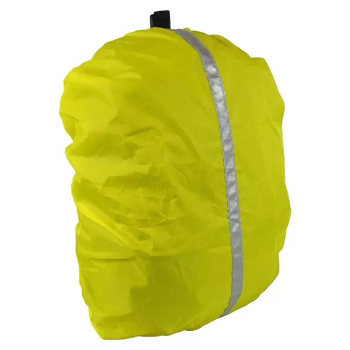 Dresco Rugzak reflecterende hoes - Geel, Polyester - Diagonaal zicht