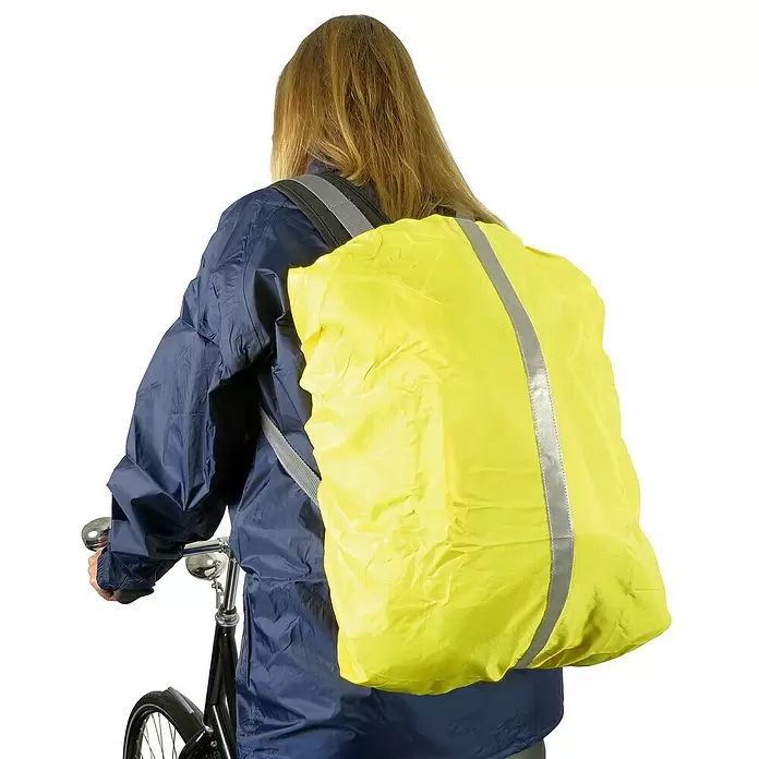 Dresco Rugzak reflecterende hoes - Geel, Polyester - Toepassingsvoorbeeld