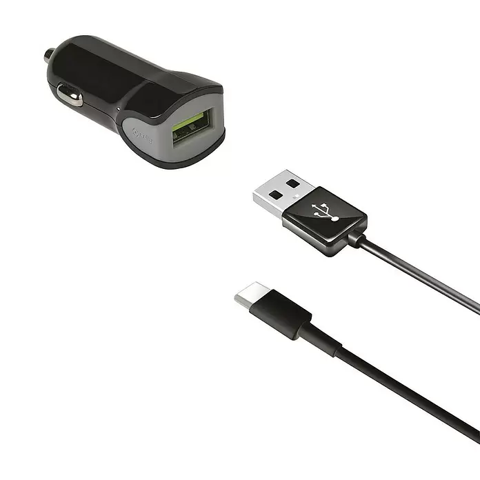 Celly USB-autolader C 2.4A - Zwart - Close-up