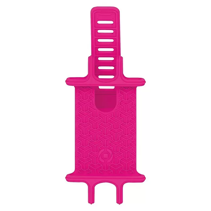 Celly Telefoonhouder Fiets - Roze, Siliconen, Geschikt voor: Fietsen - Vooraanzicht