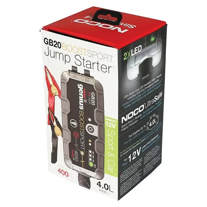 Noco Jumpstarter Boost Sport GB20 400A - Passend bij: 400 Ampère lithiumbatterijen - Diagonaal zicht