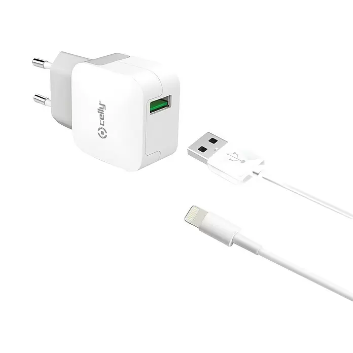 Celly USB-adapter MFI 2.4A - Wit - Close-up