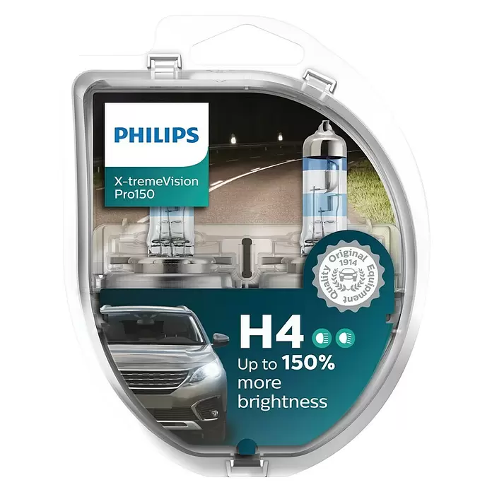 Philips Halogeenkoplamp H4 X-tremeVision Pro150 - 1 st., 60/55 W - Vooraanzicht