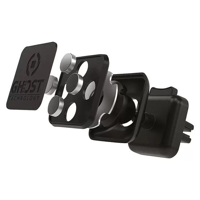 Celly Telefoonhouder Magnetisch Ghost Plus - Kunststof, Zwart, Geschikt voor: Auto's - Diagonaal zicht