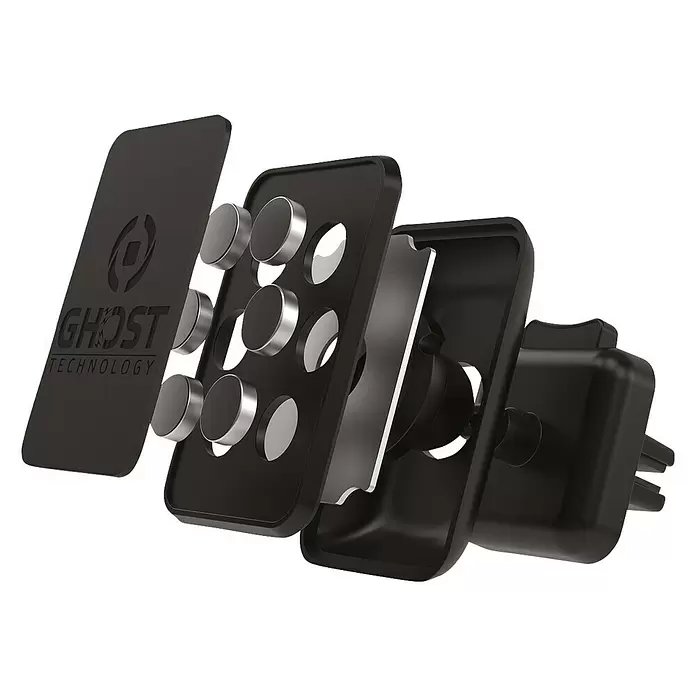 Celly Telefoonhouder Magnetisch Ghost Plus XL - Kunststof, Zwart, Geschikt voor: Auto's - Diagonaal zicht