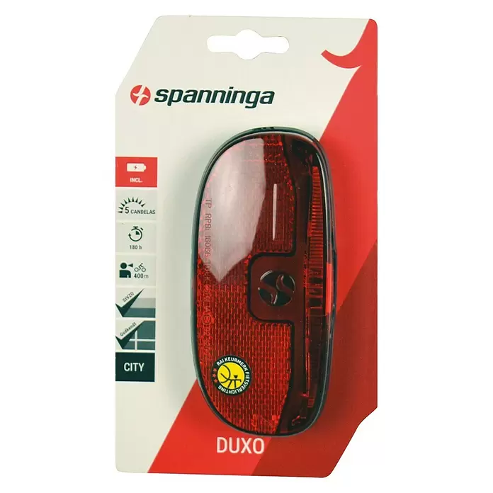 Spanninga Achterlicht Fiets Duxo - Led, Geschikt voor: Fietsen - Vooraanzicht