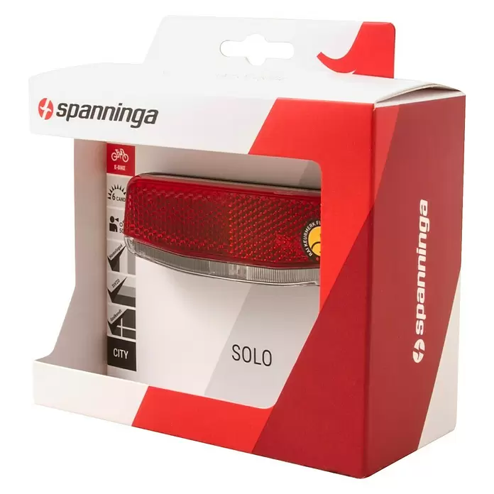 Spanninga Achterlicht Fiets SoloXE E-bike - Led, Geschikt voor: Fietsen - Diagonaal zicht
