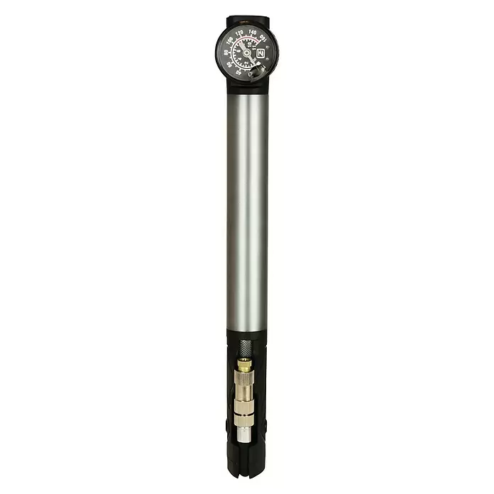 Dresco Minifietspomp manometer en slang - Max. druk: 4 bar - Vooraanzicht
