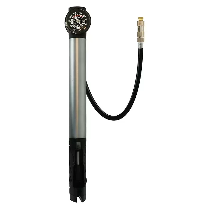Dresco Minifietspomp manometer en slang - Max. druk: 4 bar - Vooraanzicht